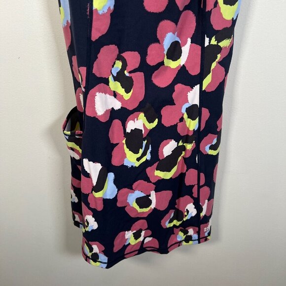 Sweaty Betty Power Workout Dress Size 4 Blue Pink Floral Tennis Golf Travel - Picture 6 of 10
